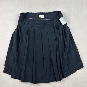 Meadow Rue Anthropologie Pleated‎ Skirt Black Mini UK 8 US 4 EU 36 NWT